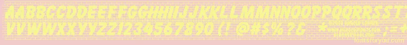 Brickletter Font – Yellow Fonts on Pink Background