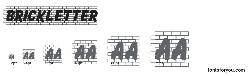 Размеры шрифта Brickletter