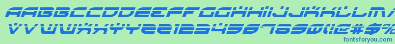 フォントBattlefieldLaserItalic – 青い文字は緑の背景です。