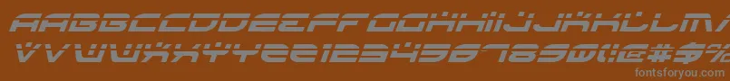 フォントBattlefieldLaserItalic – 茶色の背景に灰色の文字