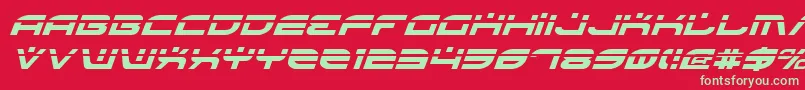 フォントBattlefieldLaserItalic – 赤い背景に緑の文字