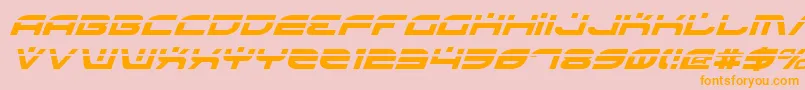 BattlefieldLaserItalic-Schriftart – Orangefarbene Schriften auf rosa Hintergrund