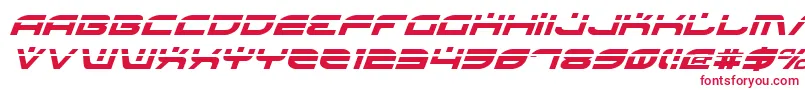 フォントBattlefieldLaserItalic – 白い背景に赤い文字