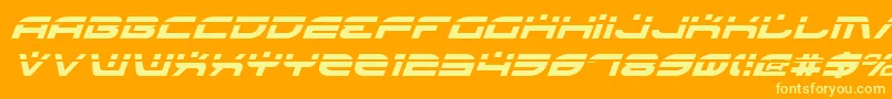 フォントBattlefieldLaserItalic – オレンジの背景に黄色の文字