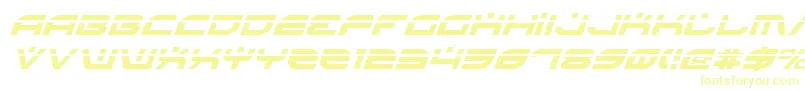 フォントBattlefieldLaserItalic – 黄色のフォント