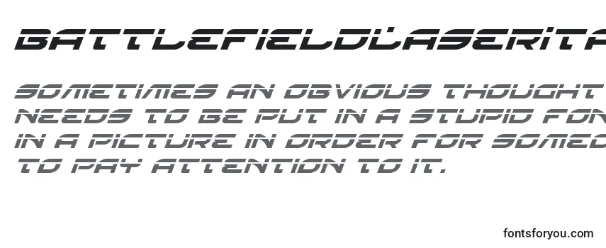 Обзор шрифта BattlefieldLaserItalic