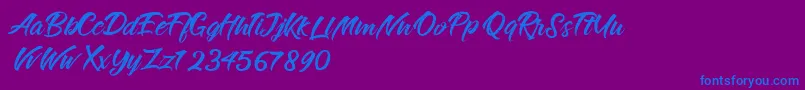 RougeMaheiraVintagePersonalUse Font – Blue Fonts on Purple Background