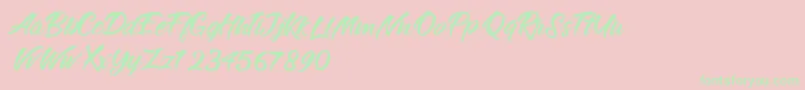 RougeMaheiraVintagePersonalUse Font – Green Fonts on Pink Background