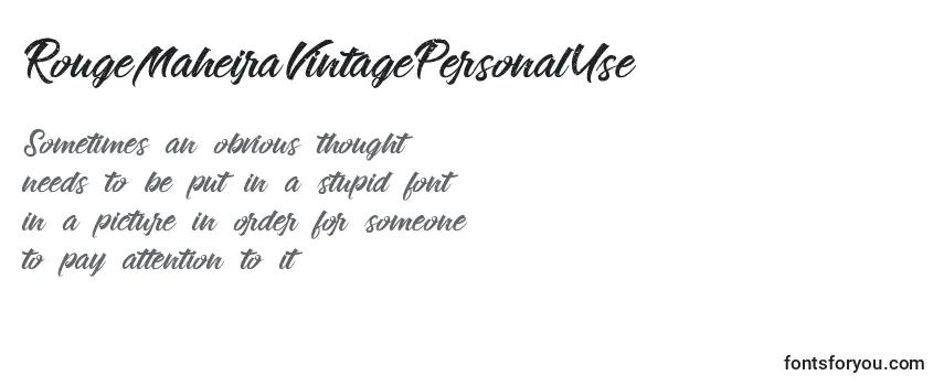 RougeMaheiraVintagePersonalUse Font