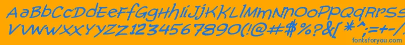 ComicGibiItalic Font – Blue Fonts on Orange Background