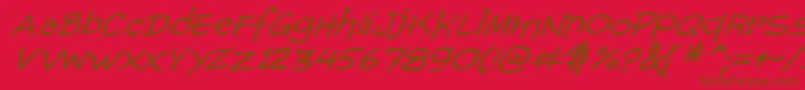 ComicGibiItalic Font – Brown Fonts on Red Background