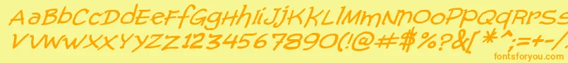 Шрифт ComicGibiItalic – оранжевые шрифты на жёлтом фоне