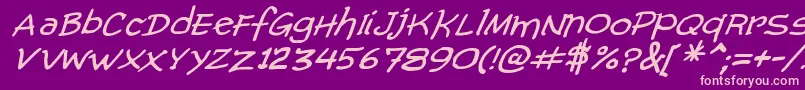 ComicGibiItalic Font – Pink Fonts on Purple Background