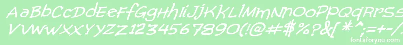 ComicGibiItalic Font – White Fonts on Green Background