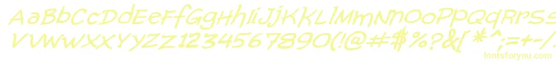 ComicGibiItalic Font – Yellow Fonts on White Background