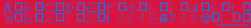 101InMyYard Font – Blue Fonts on Red Background