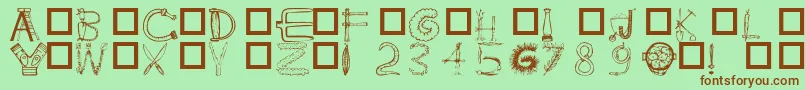 101InMyYard Font – Brown Fonts on Green Background