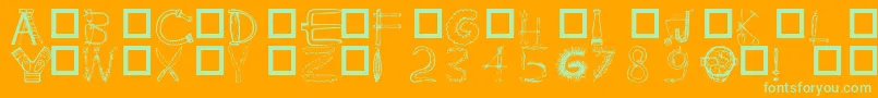 101InMyYard-Schriftart – Grüne Schriften auf orangefarbenem Hintergrund