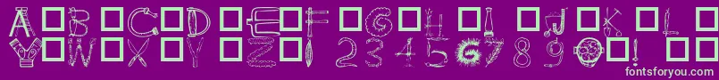 101InMyYard Font – Green Fonts on Purple Background