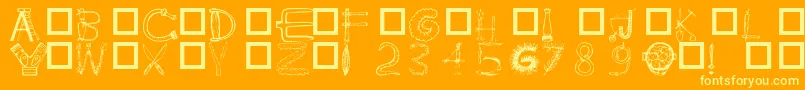 101InMyYard Font – Yellow Fonts on Orange Background