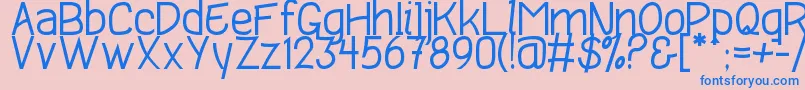 Ponderatta Font – Blue Fonts on Pink Background