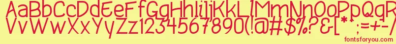 Ponderatta Font – Red Fonts on Yellow Background