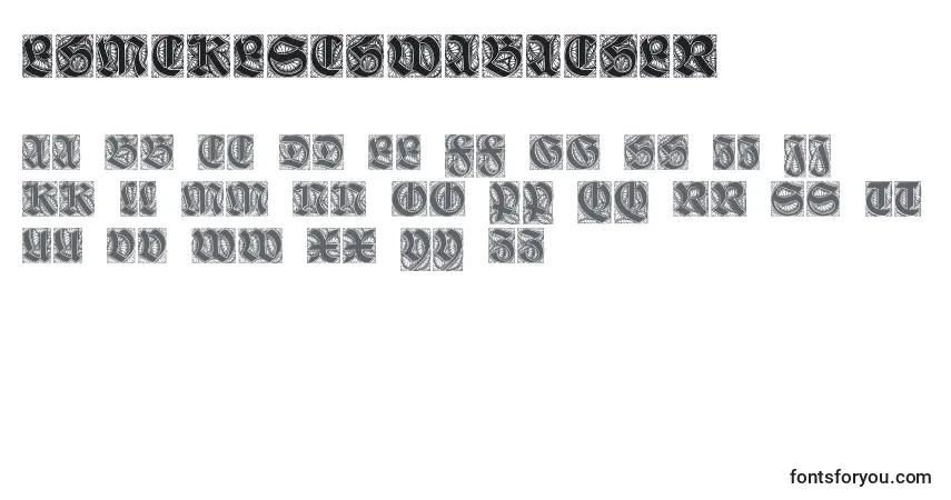 A fonte Ehmckeschwabacher – alfabeto, números, caracteres especiais