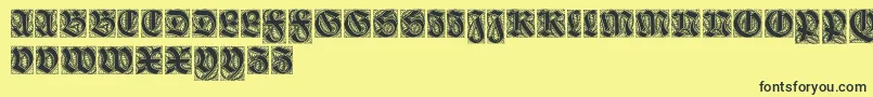 フォントEhmckeschwabacher – 黒い文字の黄色い背景
