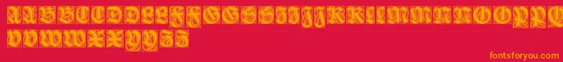 Ehmckeschwabacher Font – Orange Fonts on Red Background