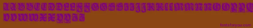 Ehmckeschwabacher Font – Purple Fonts on Brown Background