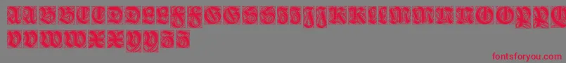 フォントEhmckeschwabacher – 赤い文字の灰色の背景