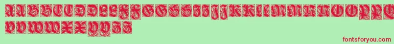 Ehmckeschwabacher Font – Red Fonts on Green Background