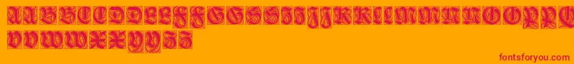 Ehmckeschwabacher Font – Red Fonts on Orange Background