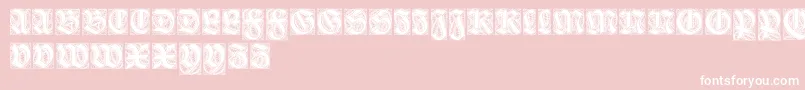 Ehmckeschwabacher-Schriftart – Weiße Schriften auf rosa Hintergrund