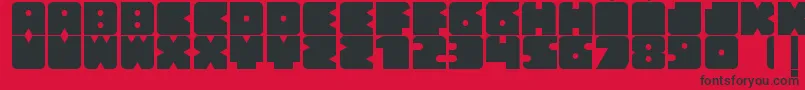 フォントBloquer – 赤い背景に黒い文字