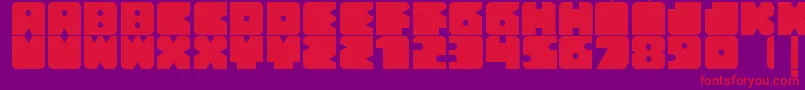フォントBloquer – 紫の背景に赤い文字