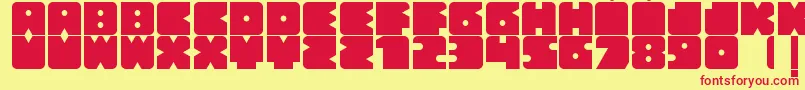 Bloquer Font – Red Fonts on Yellow Background