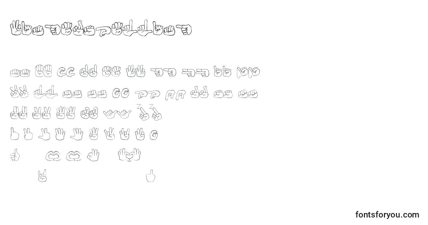 Fuente Fingerspelling - alfabeto, números, caracteres especiales
