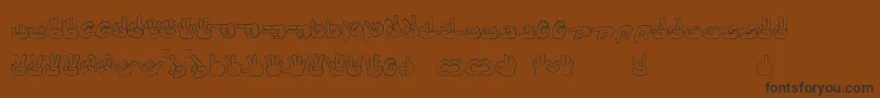 Weitere Informationen zur Fingerspelling-Schriftart Fingerspelling-Schriftart – Schwarze Schriften auf braunem Hintergrund
