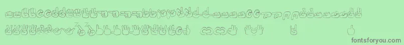 Fingerspelling Font – Gray Fonts on Green Background