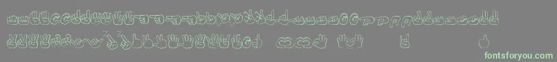 Fingerspelling Font – Green Fonts on Gray Background