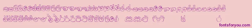 Fingerspelling Font – Purple Fonts on Pink Background