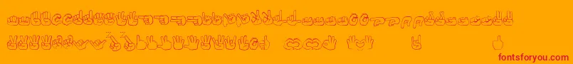 Fingerspelling Font – Red Fonts on Orange Background