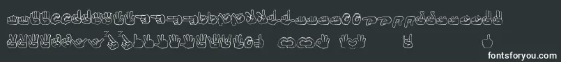 Шрифт Fingerspelling – белые шрифты на чёрном фоне