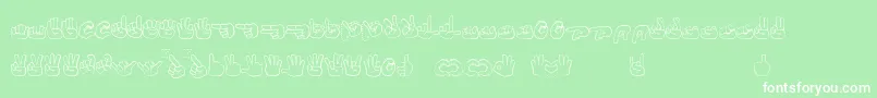 Шрифт Fingerspelling – белые шрифты на зелёном фоне