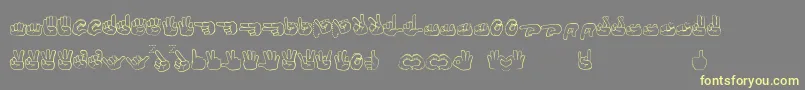 Fingerspelling Font – Yellow Fonts on Gray Background