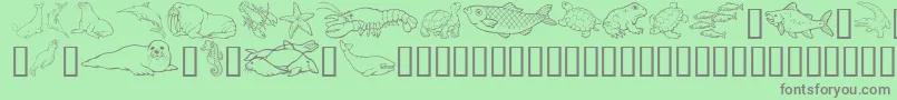 GeOutToSea Font – Gray Fonts on Green Background