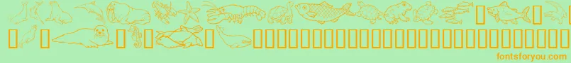GeOutToSea Font – Orange Fonts on Green Background