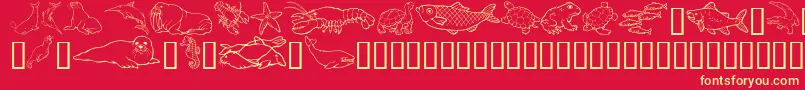 GeOutToSea Font – Yellow Fonts on Red Background