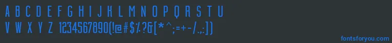 BuildingCondensedmedium Font – Blue Fonts on Black Background
